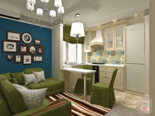 Фото дизайна интерьера однокомнатной квартиры площадью 40 м.кв. в г.Батайске